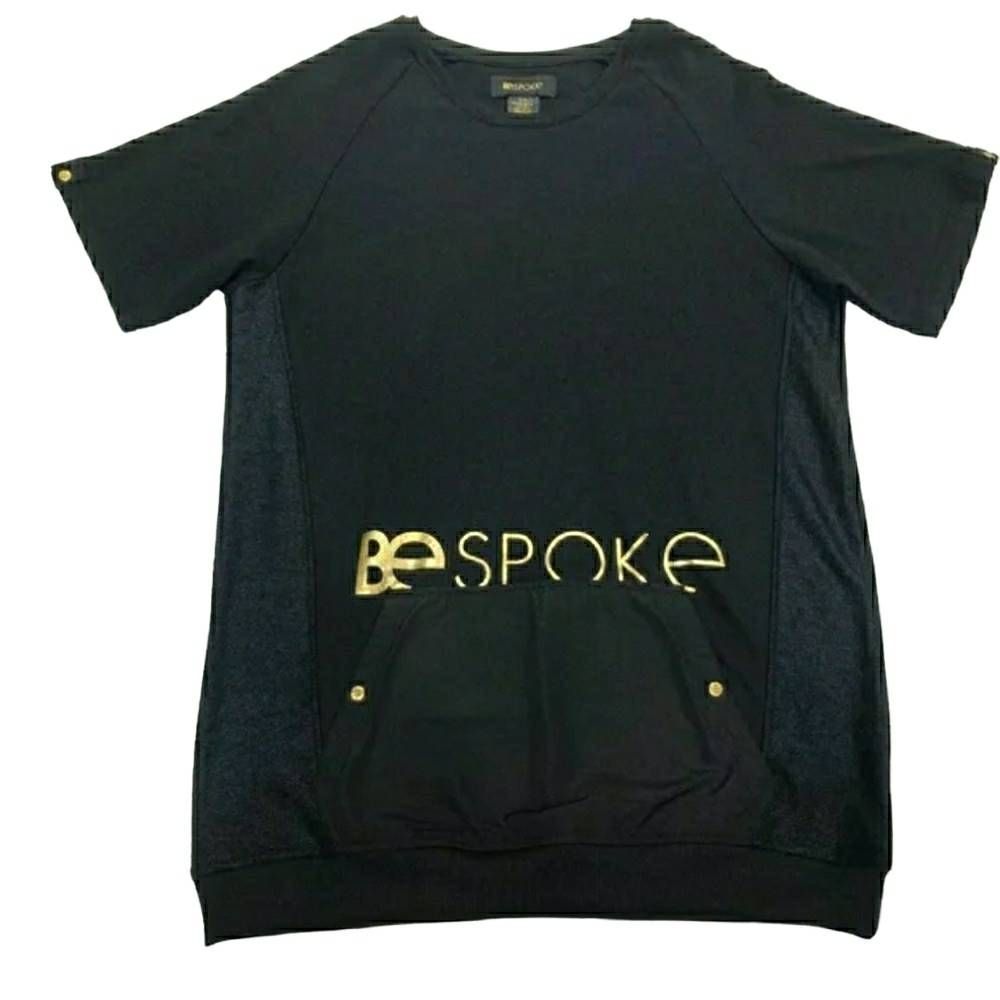 BE SPOKE Side Panel Black Front Pocket Short Sleeve Men's Shirt - 2X
